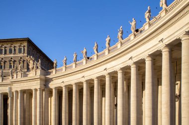 Sütunlar üzerinde St. Peter's Square, Vatikan, İtalya