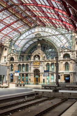 Railway station in Antwerpen Belgium