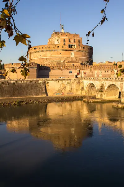 Sant' Angelo Bridge och Sant' Angelo Castel, Rom — Stockfoto