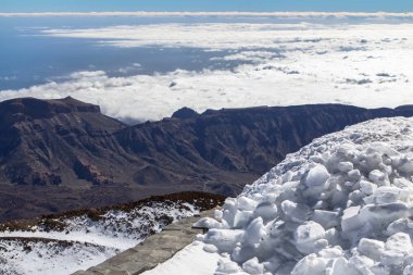 Volkan Teide Panorama görünümünden Tenerife, İspanya