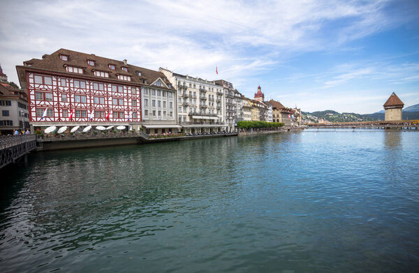 Old town of Lucerne on Reuss River, Switzerland