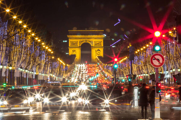 Arch of Triumph and Champs Elysees, Paris