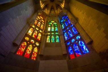 Sagrada Familia, interior view in Barcelona
