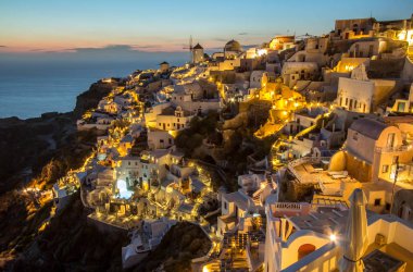 Twilight on Santorini, Greece clipart