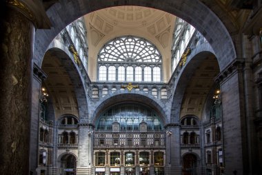 Railway station in Antwerpen Belgium