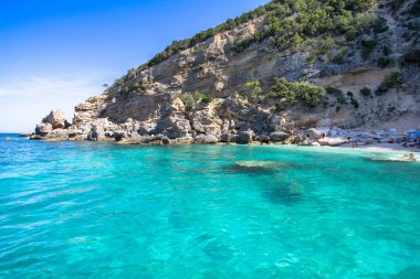 Cala Mariolu, bir plaj 'Golfo di Orosei', Sardunya, İtalya.