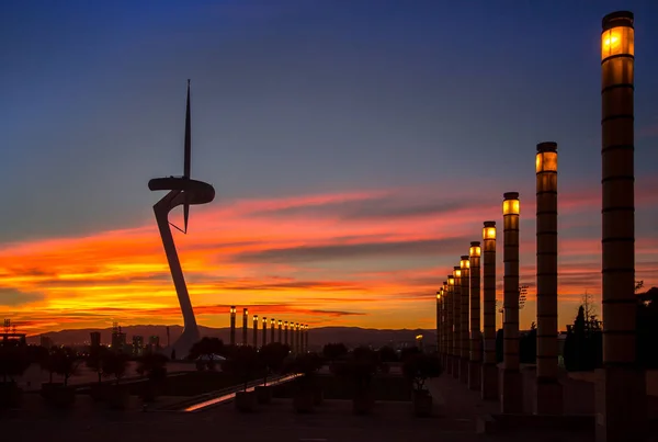 Torre de Telecomunicações projetada para os Jogos Olímpicos de Verão de 1992 em Barcelona — Fotografia de Stock