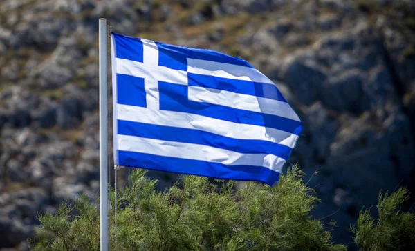 Grecka Flaga narodowa — Zdjęcie stockowe