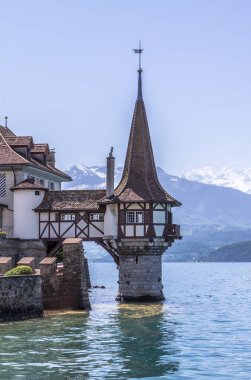 Oberhofen kalesinde lake Thun, İsviçre