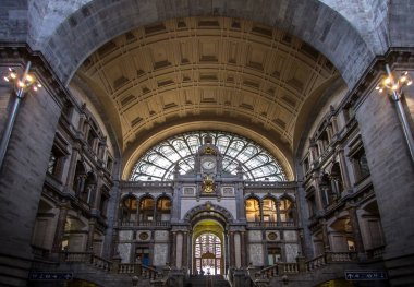 Railway station in Antwerpen Belgium