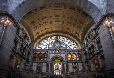 Railway station in Antwerpen Belgium clipart