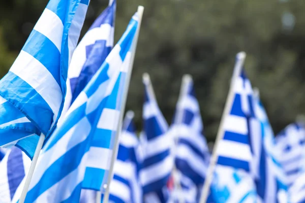 Macha greckiej flagi — Zdjęcie stockowe