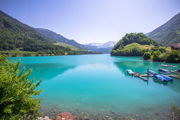 Lake Lungern, Zwitserland Rechtenvrije Stockafbeeldingen