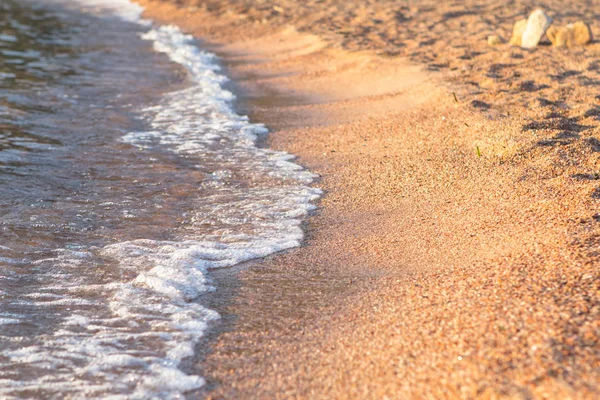 Soft wave of the sea on the sandy beach — Stock Photo, Image