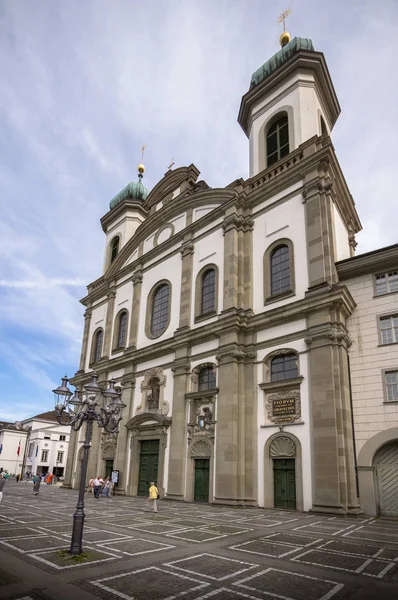 耶稣会教堂，瑞士卢塞恩 — 图库照片