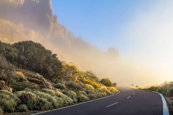 山道での霧 — ストック写真