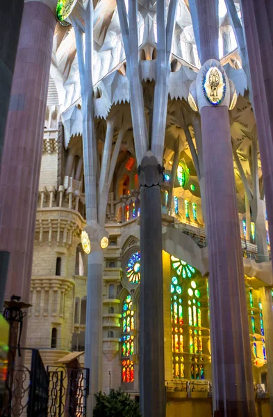 Sagrada Familia, interior view in Barcelona — Stockfoto