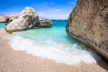 Cala Mariolu, bir plaj 'Golfo di Orosei', Sardunya, İtalya
