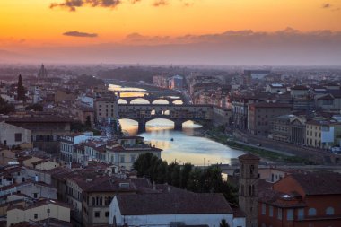 Gün batımında, İtalya Floransa görünümü 