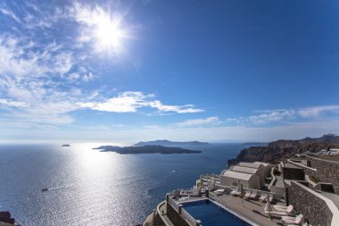 santorini, Yunanistan üzerinde Deniz Manzaralı