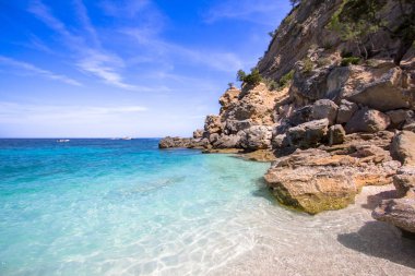 Cala Mariolu, bir plaj 'Golfo di Orosei', Sardunya, İtalya