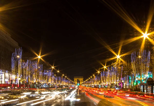 Oblouk z triumfu a Champs Elysées, Paříž — Stock fotografie