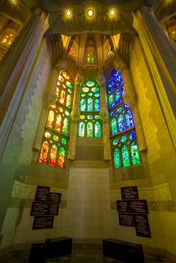 Sagrada Familia, interior view in Barcelona