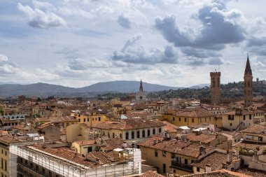 Panorama view Floransa Santa Maria del Fiore Church, İtalya
