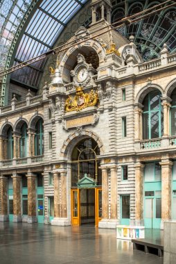 Railway station in Antwerpen Belgium