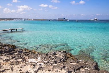 Beach Ses Illetas, Formentera, İspanya