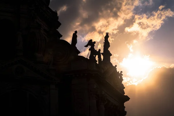 Cattedrale di Santa Maria della Salute al tramonto, Venezia — Foto Stock
