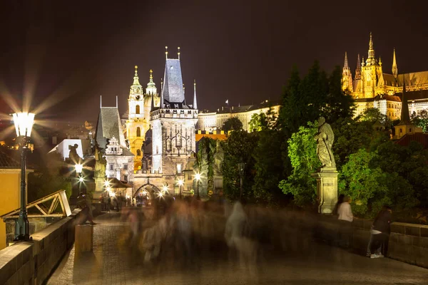 Paisagem noturna de Praga, República Checa — Fotografia de Stock