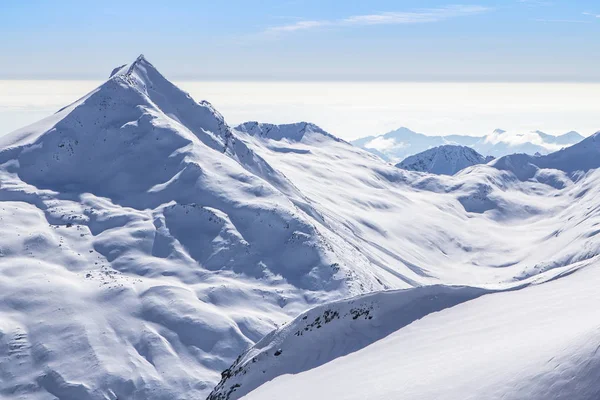 Masyw górski w Saas Fee, Szwajcaria — Zdjęcie stockowe