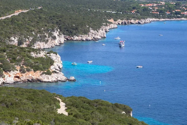 Sommarlandskap med gröna buskar på Sardinien ö — Stockfoto