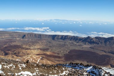 Volkan Teide Panorama görünümünden Tenerife, İspanya