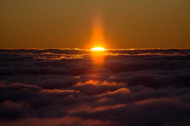 Bulutların üstünde gün batımı