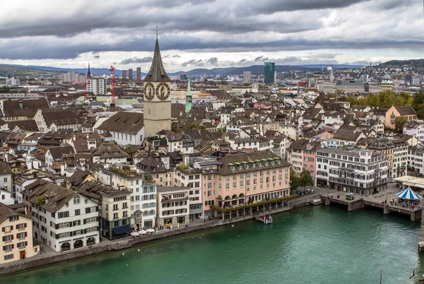 Zurich stadsbilden (Flygfoto) — Stockfoto