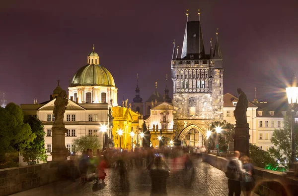 Paysage nocturne de Prague, République tchèque — Photo