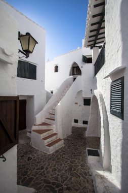 Balık tutma Binibeca Köyü, Menorca, İspanya