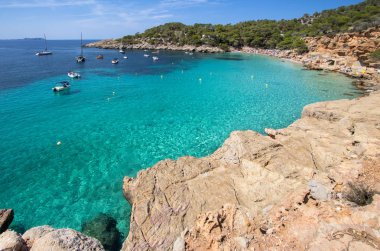 Cala Salada beach, Ibiza, İspanya