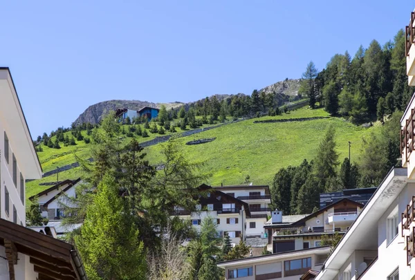 St. Moritz - letní panoráma, Švýcarsko — Stock fotografie