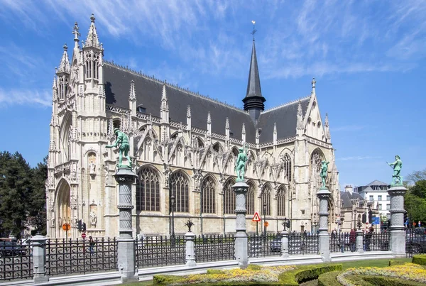 Kościół Najświętszej Marii Panny z Sablon w Brukseli, Belgia — Zdjęcie stockowe
