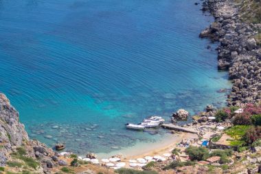 St Paul'ın Bay adlı Lindos Rodos Adası Yunanistan