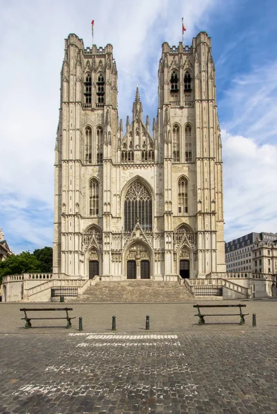 St. Michael-katedralen og St. Gudula i Brussel, Belgia – stockfoto