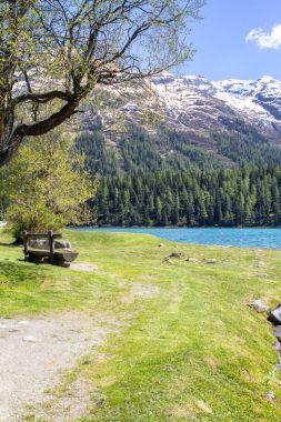 Alp yatay, St Moritz Gölü, İsviçre