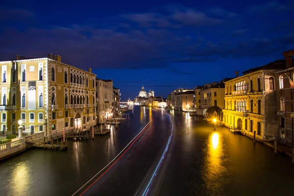 Canal Grande w nocy, Wenecja, Włochy — Zdjęcie stockowe