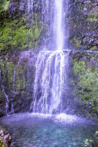 Waterfall on Levada Caldeirao Verde, Madeira, Portugal — Stock Fotó