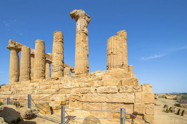 Juno templomán a Templomok-völgyétől Agrigento, Olaszország — Stock Fotó