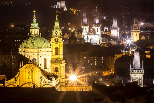 Paisaje nocturno de Praga, República Checa —  Fotos de Stock