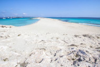 Beach Ses Illetas, Formentera, İspanya